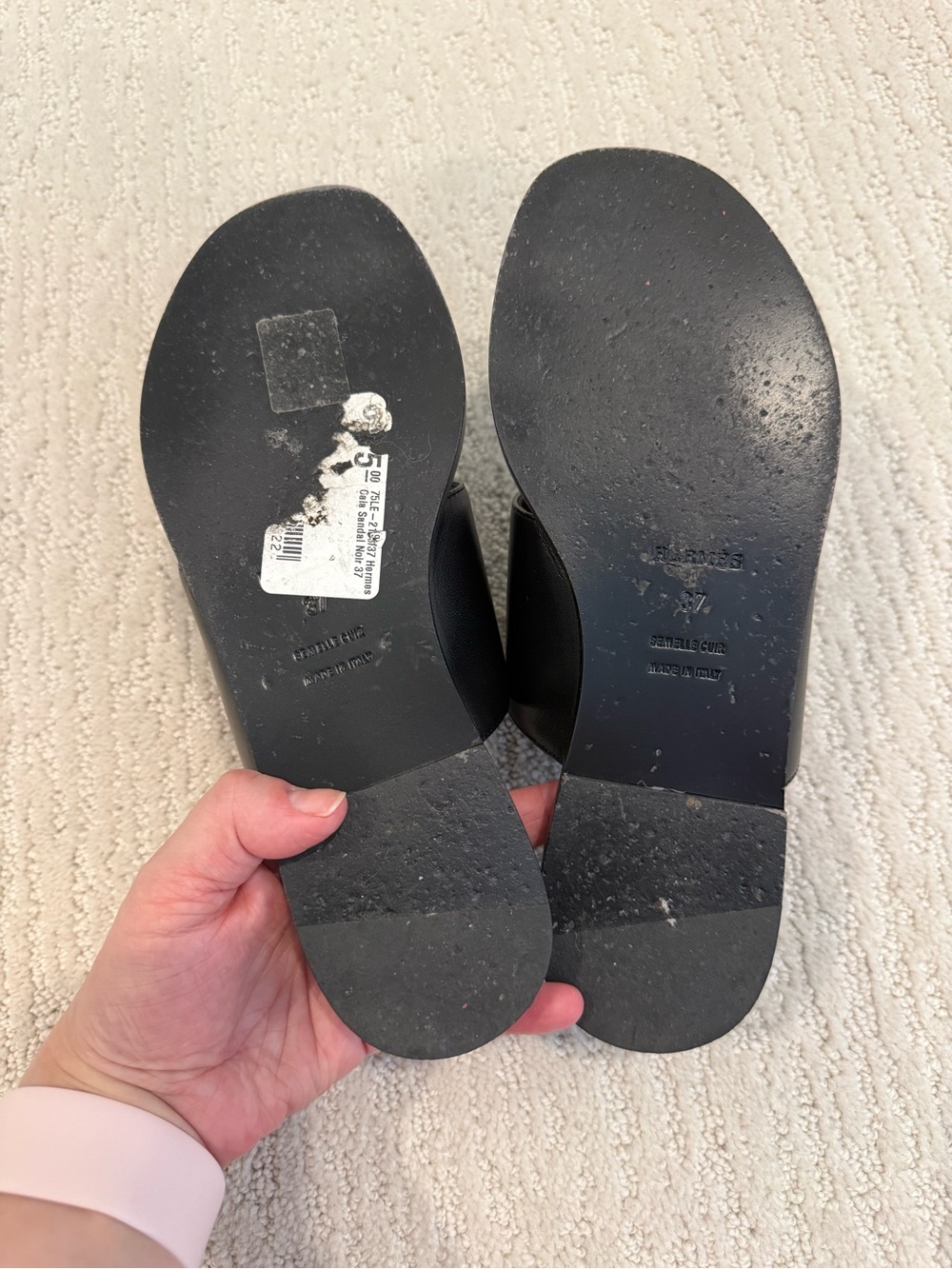 Hermes Caia Sandals black Napa leather size 37 - Picture 9 of 14